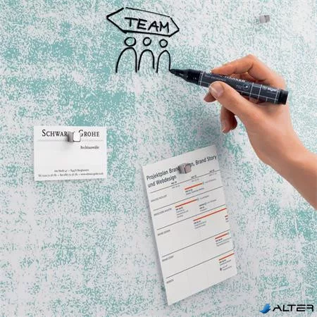 Mágneses üvegtábla, 91x46x1,5 cm, SIGEL 'Artverum® ', türkizkék fal mintázat, matt