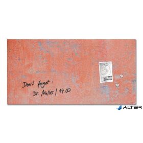   Mágneses üvegtábla, 91x46x1,5 cm, SIGEL 'Artverum® ', piros fal mintázat, matt