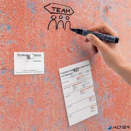 Mágneses üvegtábla, 91x46x1,5 cm, SIGEL 'Artverum® ', piros fal mintázat, matt