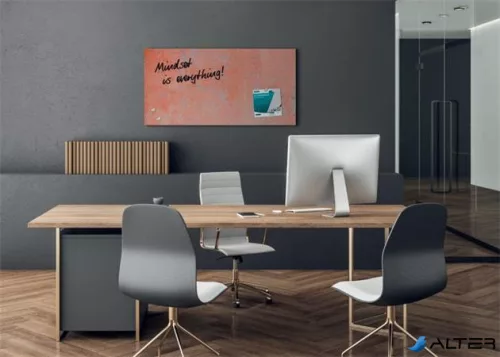 Mágneses üvegtábla, 91x46x1,5 cm, SIGEL 'Artverum® ', piros fal mintázat, matt