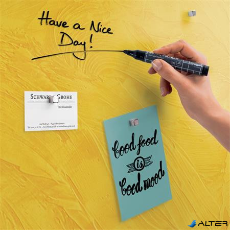 Mágneses üvegtábla, 48x48x1,5 cm, SIGEL 'Artverum® ', sárga struktúrált minta, matt