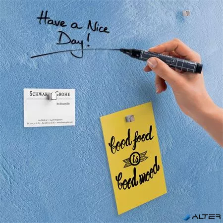 Mágneses üvegtábla, 48x48x1,5 cm, SIGEL 'Artverum® ', kék struktúrált minta, matt