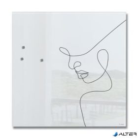   Mágneses üvegtábla, 48x48x1,5 cm, SIGEL 'Artverum® ', vonalrajzos