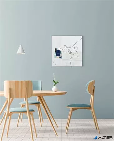 Mágneses üvegtábla, 48x48x1,5 cm, SIGEL 'Artverum® ', vonalrajzos