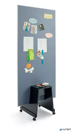 Moderációs textiltábla, alumínium kerettel, 90x180 cm, kétoldalas, SIGEL, 'Meet up', szürke