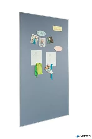 Moderációs textiltábla, alumínium kerettel, 90x180 cm, kétoldalas, SIGEL, 'Meet up', szürke