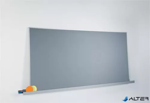 Moderációs textiltábla, alumínium kerettel, 90x180 cm, kétoldalas, SIGEL, 'Meet up', szürke