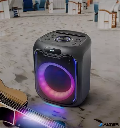 Hangszóró, Bluetooth, mikrofonnal, LED fényekkel, 150W, MUSE "M-1803DJ", fekete