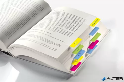 Jelölőcímke, megerősített, színes szélű, 50x38 mm, 4x5 db, SIGEL, vegyes színek