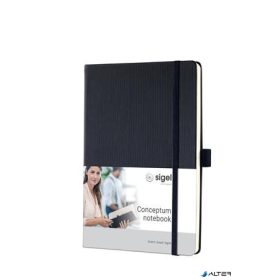   Jegyzetfüzet, exkluzív, A5, vonalas, 97 lap, keményfedeles, SIGEL "Conceptum", fekete