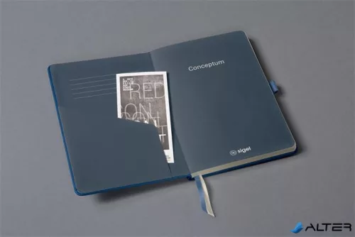 Jegyzetfüzet, exkluzív, A5, vonalas, 97 lap, keményfedeles, SIGEL "Conceptum", kék metál