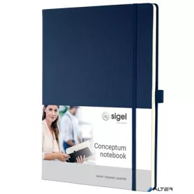   Jegyzetfüzet, exkluzív, A4, kockás, 97 lap, keményfedeles, SIGEL "Conceptum", éjkék