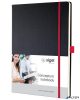 Jegyzetfüzet, exkluzív, A4, kockás, 97 lap, keményfedeles, SIGEL "Conceptum Red Edition", fekete-piros
