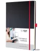 Jegyzetfüzet, exkluzív, A4, kockás, 97 lap, keményfedeles, SIGEL "Conceptum Red Edition", fekete-piros