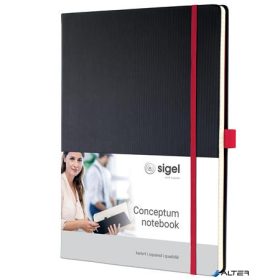   Jegyzetfüzet, exkluzív, A4, kockás, 97 lap, keményfedeles, SIGEL 'Conceptum Red Edition', fekete-piros