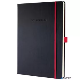   Jegyzetfüzet, exkluzív, A4, vonalas, 97 lap, keményfedeles, SIGEL "Conceptum Red Edition", fekete-piros