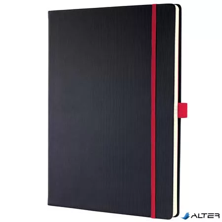 Jegyzetfüzet, exkluzív, A4, vonalas, 97 lap, keményfedeles, SIGEL 'Conceptum Red Edition', fekete-piros