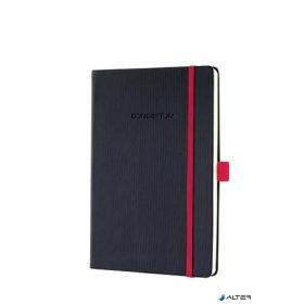   Jegyzetfüzet, exkluzív, A5, kockás, 97 lap, keményfedeles, SIGEL 'Conceptum Red Edition', fekete-piros