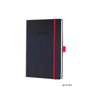   Jegyzetfüzet, exkluzív, A5, kockás, 97 lap, keményfedeles, SIGEL "Conceptum Red Edition", fekete-piros