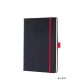 Jegyzetfüzet, exkluzív, A5, kockás, 97 lap, keményfedeles, SIGEL 'Conceptum Red Edition', fekete-piros
