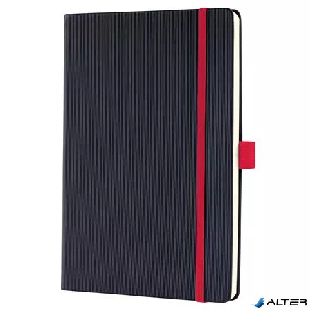 Jegyzetfüzet, exkluzív, A5, kockás, 97 lap, keményfedeles, SIGEL "Conceptum Red Edition", fekete-piros