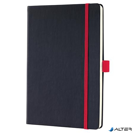 Jegyzetfüzet, exkluzív, A5, vonalas, 97 lap, keményfedeles, SIGEL "Conceptum Red Edition", fekete-piros