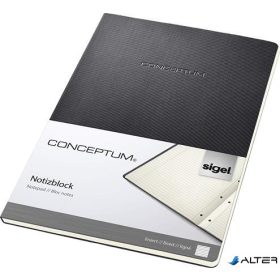   Füzet, exkluzív, A4, vonalas, 60 lap, keményfedeles, SIGEL "Conceptum", fekete