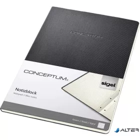   Füzet, exkluzív, A4, vonalas, 60 lap, keményfedeles, SIGEL "Conceptum", fekete