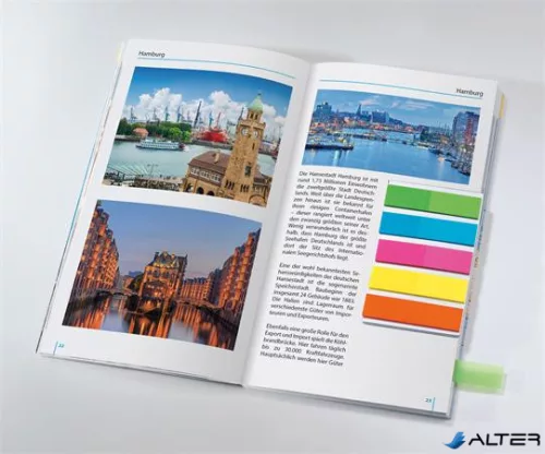 Jelölőcímke, műanyag, 5x25 lap, 12x50 mm, klippel, SIGEL "Clip", vegyes szín