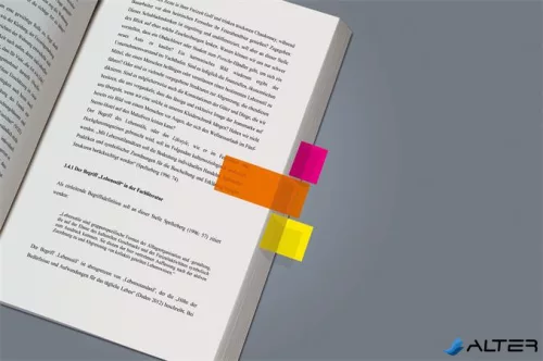 Jelölőcímke, műanyag, 4x40 lap, 20x50 mm, SIGEL "614", vegyes szín