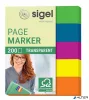 Jelölőcímke, műanyag, 5x40 lap, 12x50 mm, SIGEL "615", vegyes szín