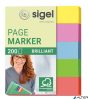 Jelölőcímke, papír, 5x40 lap, 12x50 mm, SIGEL "Brilliant Mini", vegyes szín