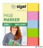 Jelölőcímke, papír, 5x40 lap, 12x50 mm, SIGEL "Brilliant Mini", vegyes szín