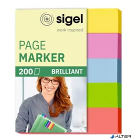   Jelölőcímke, papír, 5x40 lap, 12x50 mm, SIGEL "Brilliant Mini", vegyes szín