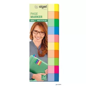   Jelölőcímke, papír, 10x50 lap, 15x50 mm, SIGEL "Multicolor", vegyes szín