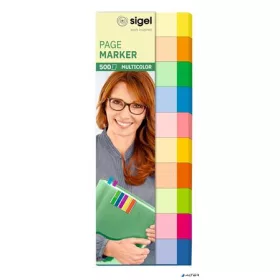   Jelölőcímke, papír, 10x50 lap, 15x50 mm, SIGEL "Multicolor", vegyes szín