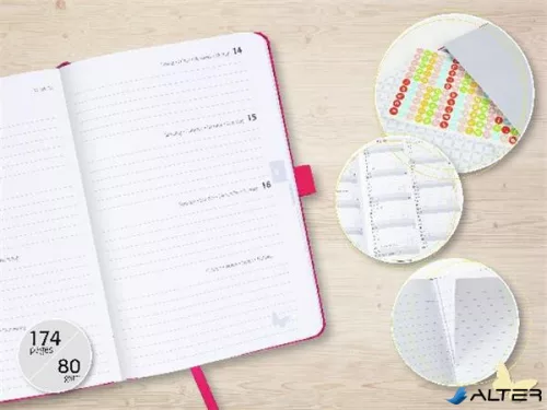 Naptár, A5, heti, 2026, kemény borító, SIGEL "Jolie", Enchanted Sky