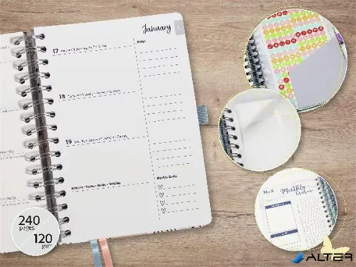 Naptár, spirál, A5, heti, 2026, kemény borító, SIGEL 'Jolie', Stay focused