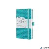 Jegyzetfüzet, exkluzív, 95x150 mm, vonalas, 87 lap, keményfedeles, SIGEL "Jolie", türkiz