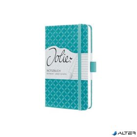   Jegyzetfüzet, exkluzív, 95x150 mm, vonalas, 87 lap, keményfedeles, SIGEL "Jolie", türkiz