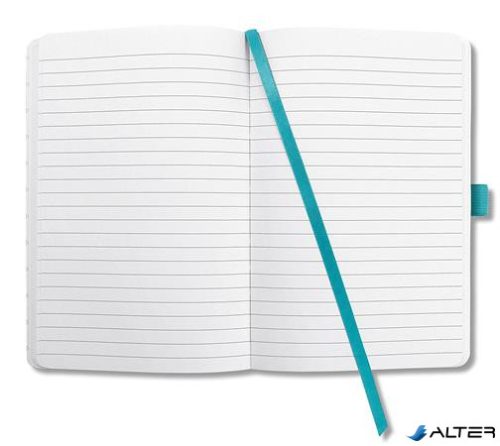 Jegyzetfüzet, exkluzív, 95x150 mm, vonalas, 87 lap, keményfedeles, SIGEL "Jolie", türkiz