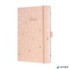 Jegyzetfüzet, exkluzív, 135x203 mm, vonalas, 87 lap, keményfedeles, SIGEL "Jolie", Rose Love