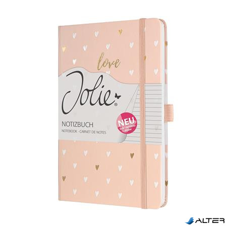 Jegyzetfüzet, exkluzív, 135x203 mm, vonalas, 87 lap, keményfedeles, SIGEL "Jolie", Rose Love