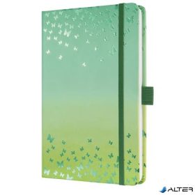   Jegyzetfüzet, exkluzív, 135x203 mm, vonalas, 87 lap, keményfedeles, SIGEL "Jolie" Butterfly Confetti, lime