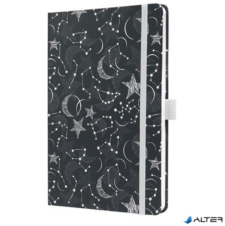 Jegyzetfüzet, exkluzív, 135x203 mm, vonalas, 87 lap, keményfedeles, SIGEL "Jolie", Cosmic Fantasy Black