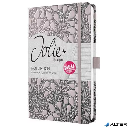 Jegyzetfüzet, exkluzív, A5, vonalas, 87 lap, keményfedeles, SIGEL "Jolie Enchanted Heart"