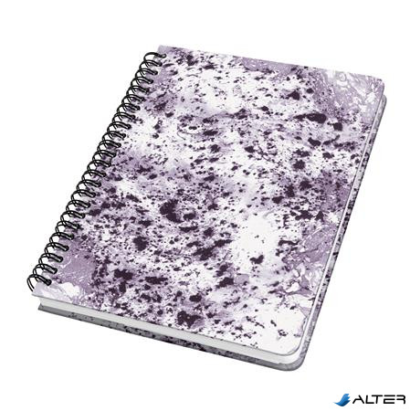 Spirálfüzet, 162x215 mm, pontrácsos, 60 lap, keményfedeles, SIGEL "Jolie", Violet Marble