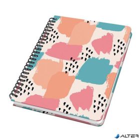   Spirálfüzet, 162x215 mm, pontrácsos, 60 lap, keményfedeles, SIGEL 'Jolie' Brush Marks