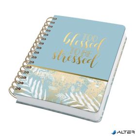   Spirálfüzet, 168x215 mm, pontrácsos, 120 lap, keményfedeles, SIGEL "Jolie", Heavenly Leaves