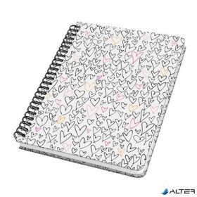   Spirálfüzet, 162x215 mm, pontrácsos, 60 lap, keményfedeles, SIGEL 'Jolie', Wild Hearts